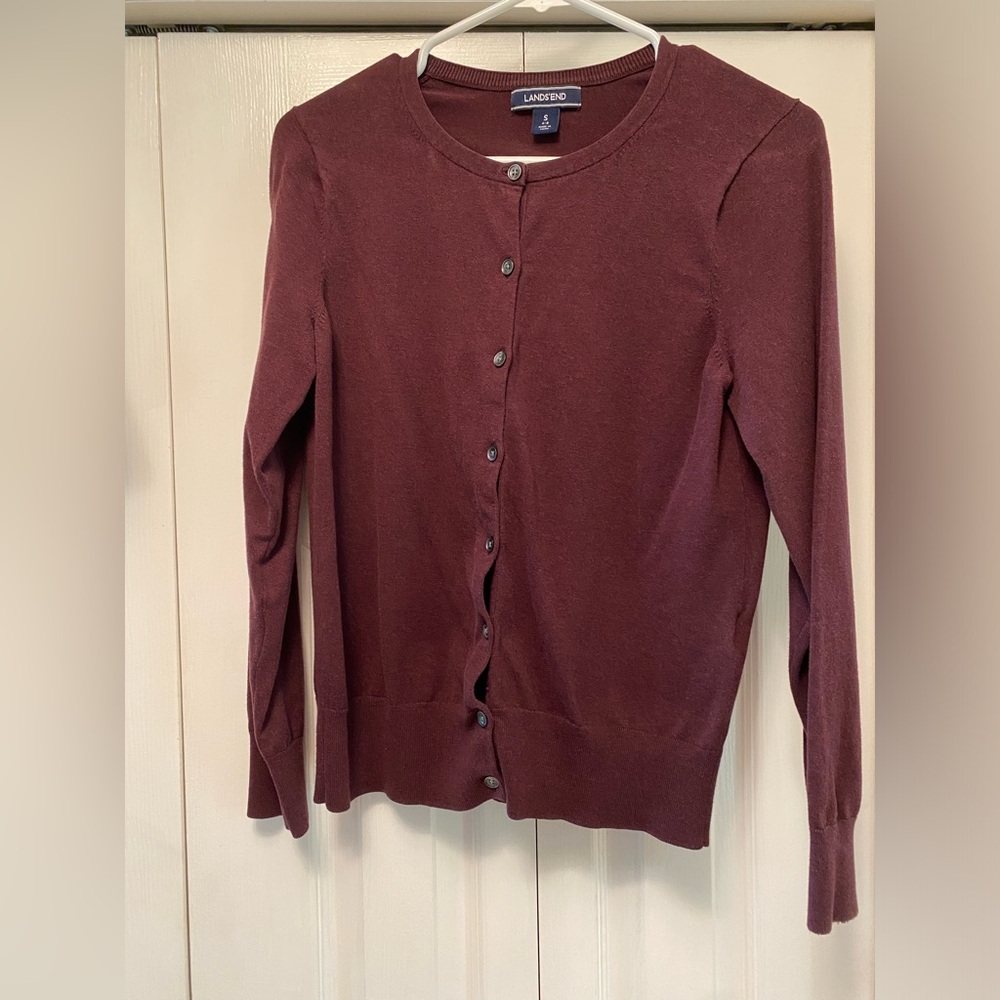 Women’s, Lands’ End, Plum, Size S, sweater set - Picture 3 of 5